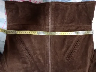 Chaqueta de piel marrón mujer