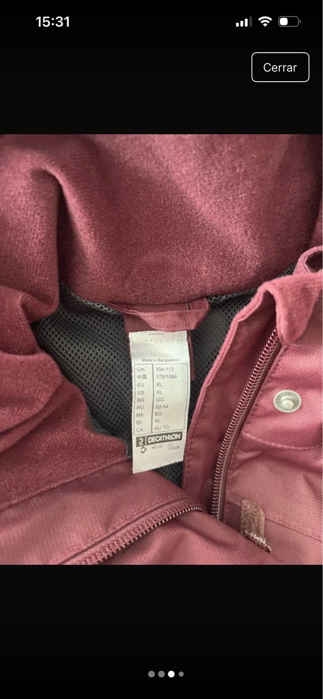 Chubasquero Quechua granate