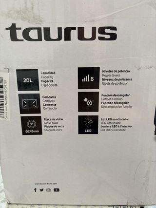 Microondas Taurus Negro 20L