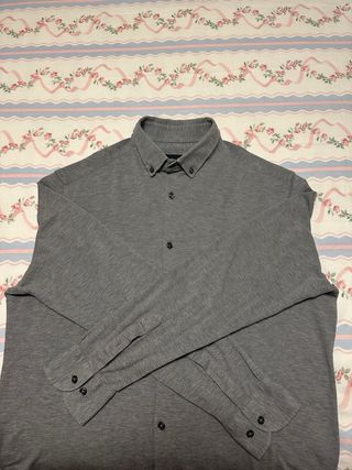 Camisa punto Massimo Dutti gris