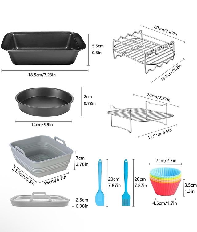 Accessori per Airfryer universali set 9 pezzi comp
