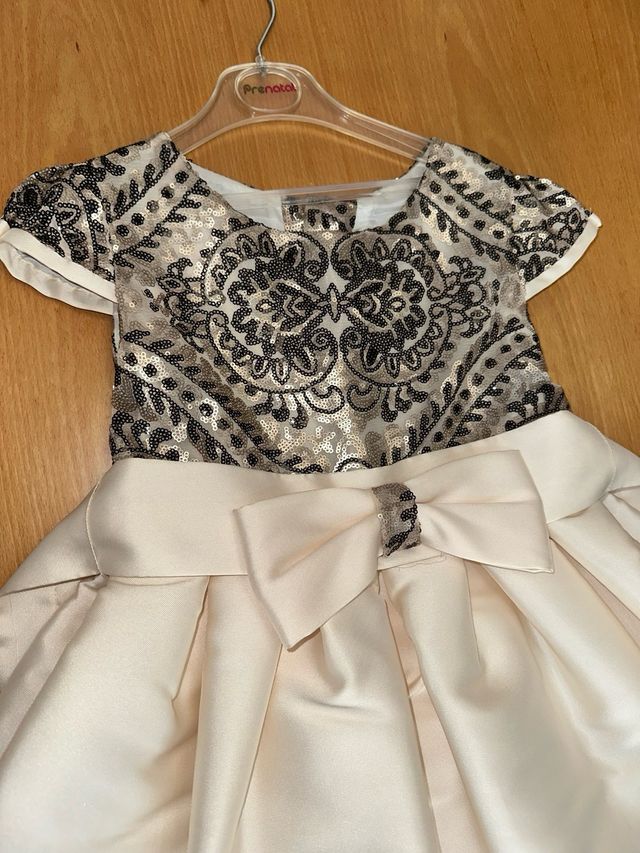 Vestido ceremonia niña beige