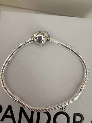 Pulsera pandora plata cierre corazón 18 cm