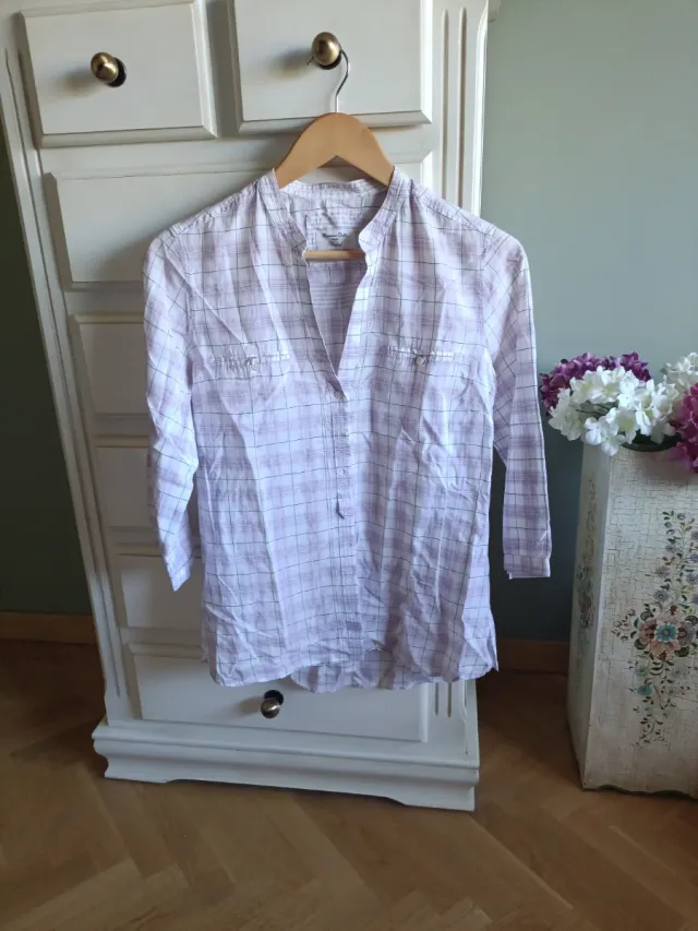 Blusa Massimo Dutti T40 Rosa y Blanca