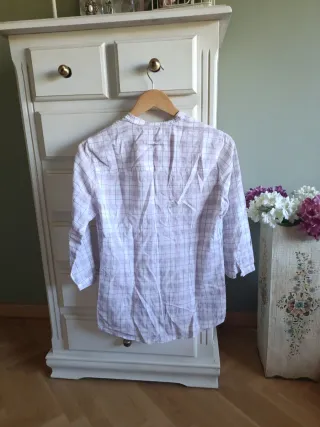 Blusa Massimo Dutti T40 Rosa y Blanca