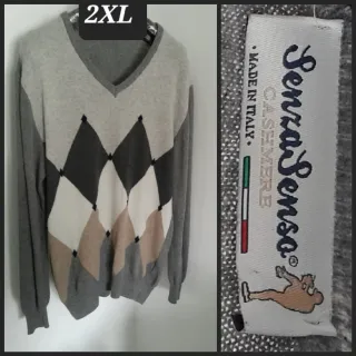 SenzaSenso Pullover XXL Rombi Grigio Beige