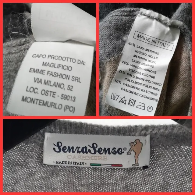 SenzaSenso Pullover XXL Rombi Grigio Beige