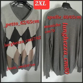 SenzaSenso Pullover XXL Rombi Grigio Beige