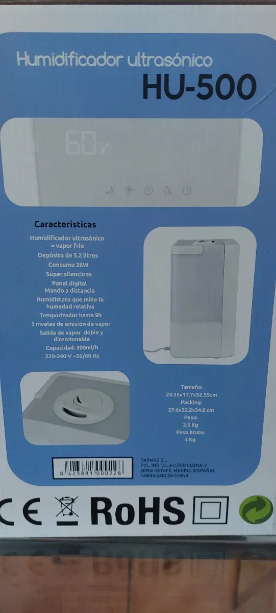 Humidificador Ultrasónico HU-500