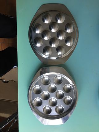 6 Piatti Acciaio Vintage per Lumache