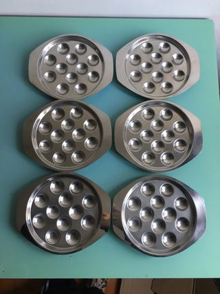 6 Piatti Acciaio Vintage per Lumache