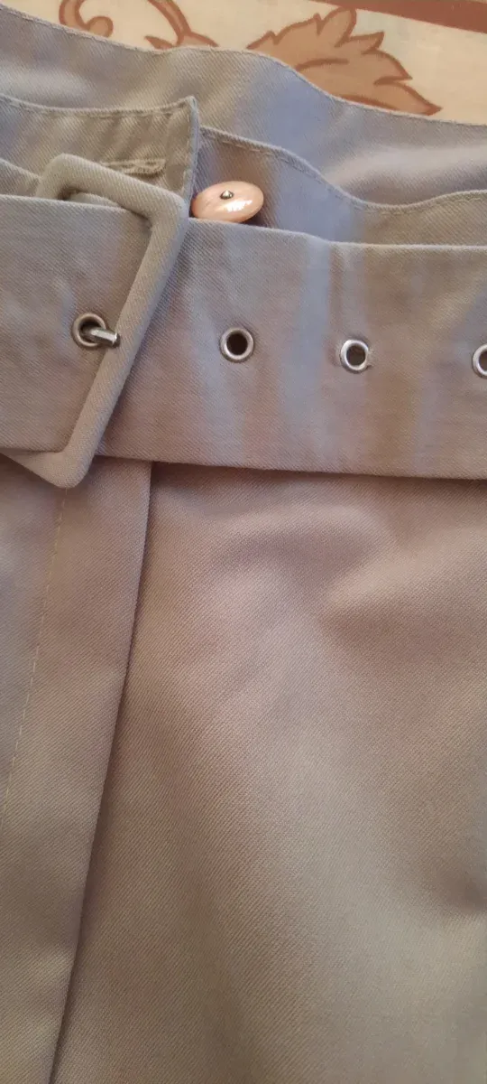 Gonna pantalone scamosciata beige