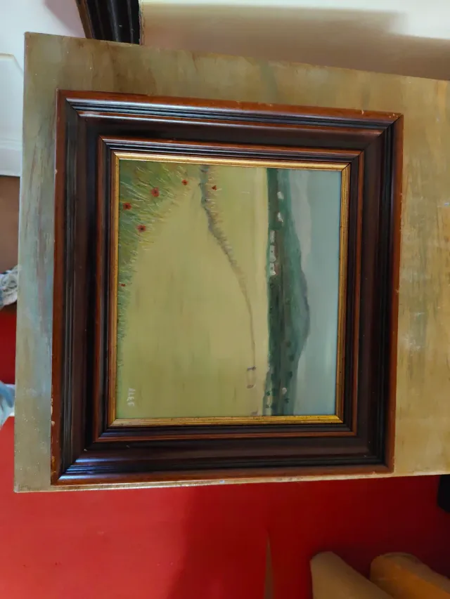 Cuadro óleo paisaje rural