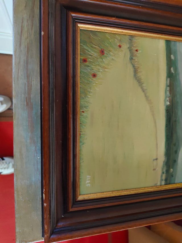 Cuadro óleo paisaje rural