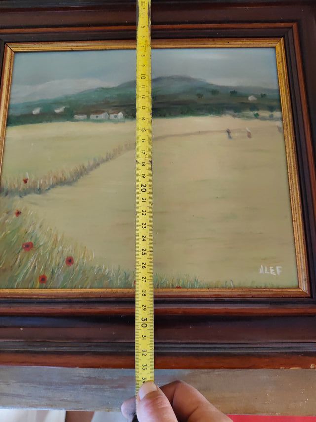 Cuadro óleo paisaje rural