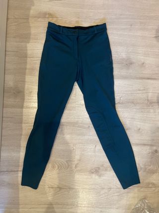 Pantalones de hípica azul verdoso 35 cm cintura