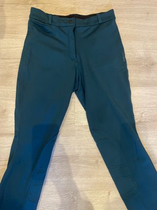 Pantalones de hípica azul verdoso 35 cm cintura