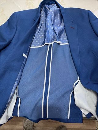 Americana azul con forro estampado