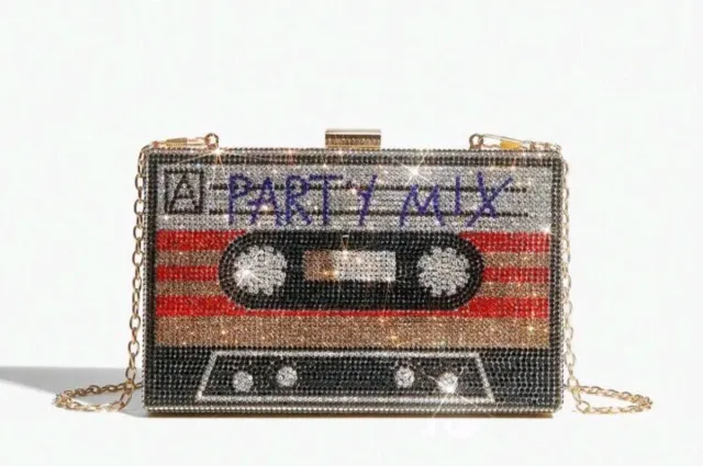 Bolso fiesta cassette pedrería