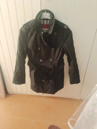 Gabardina Burberry Negra Mujer