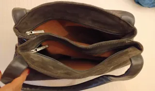 Bolso PIEL + ANTE GRIS bolsos shopper carteras