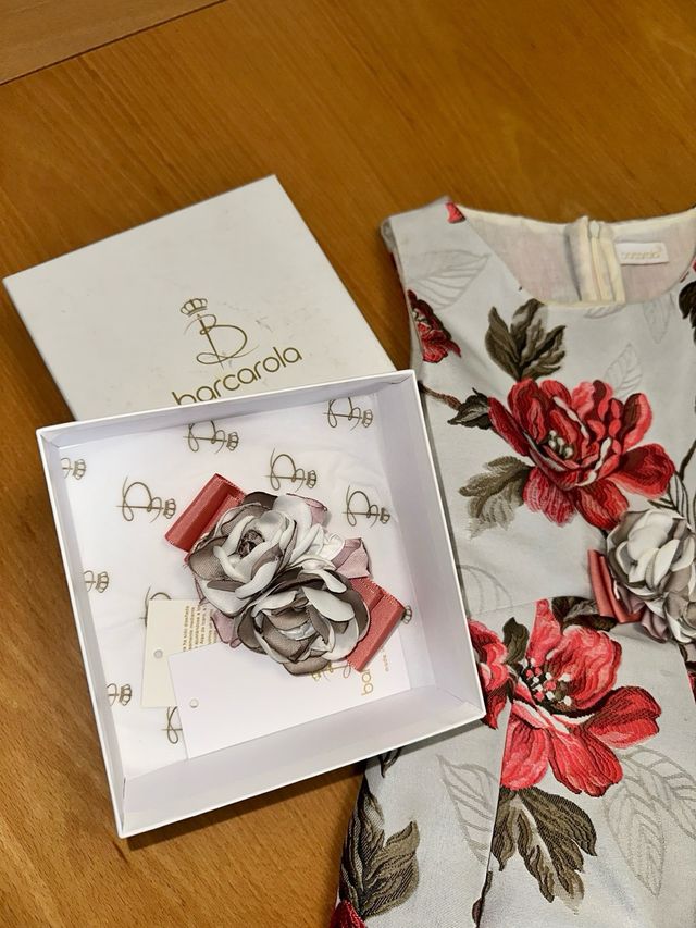 Vestido Ceremonia Niña Flores Rosa Blanco