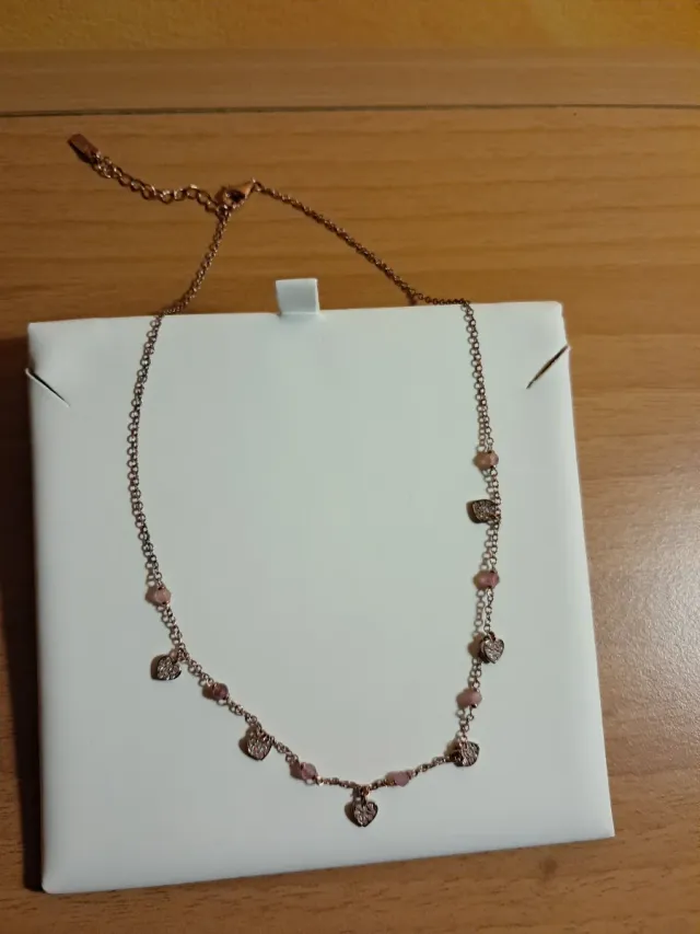 Mabina Gioielli Bracciale e Collana Cuori Oro Rosa