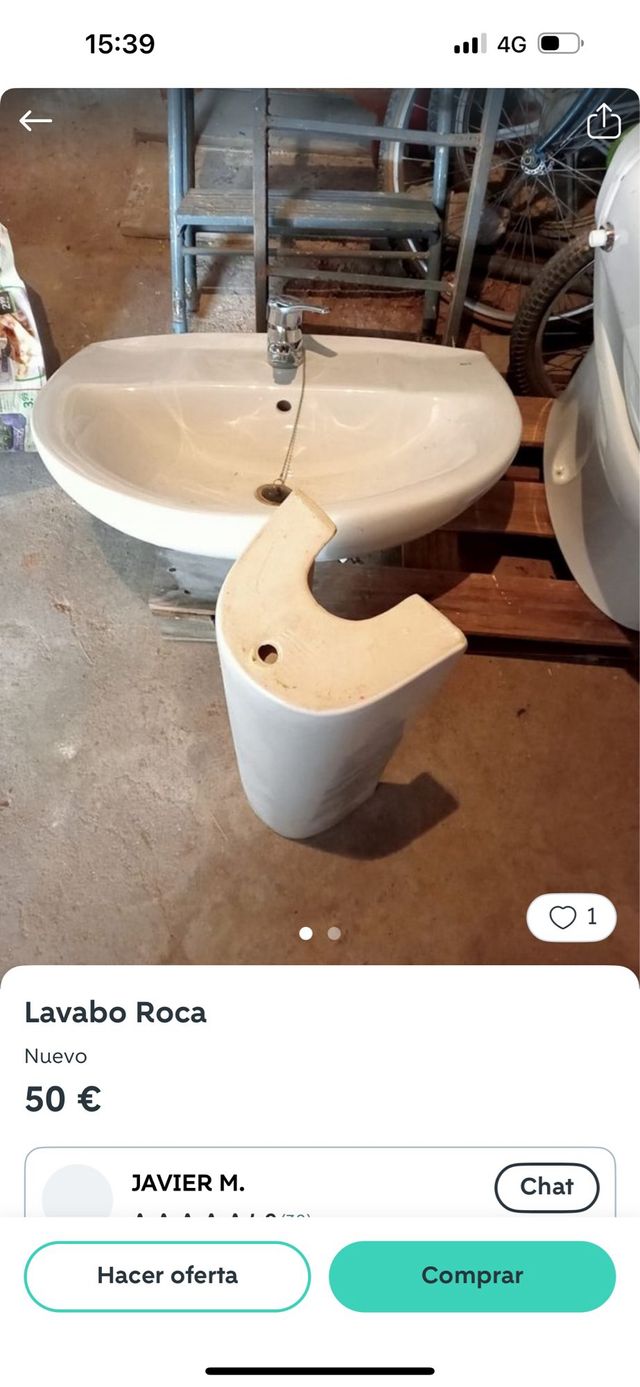 Lavabo Roca con pedestal