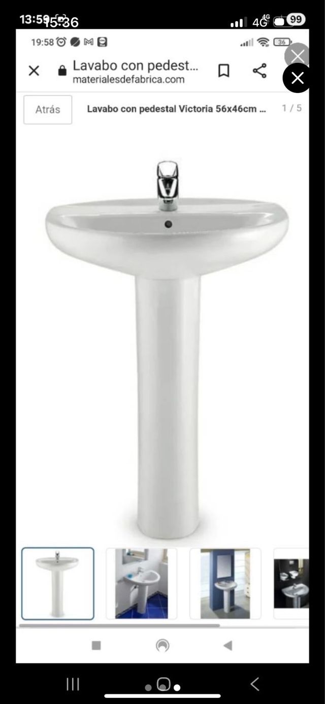 Lavabo Roca con pedestal