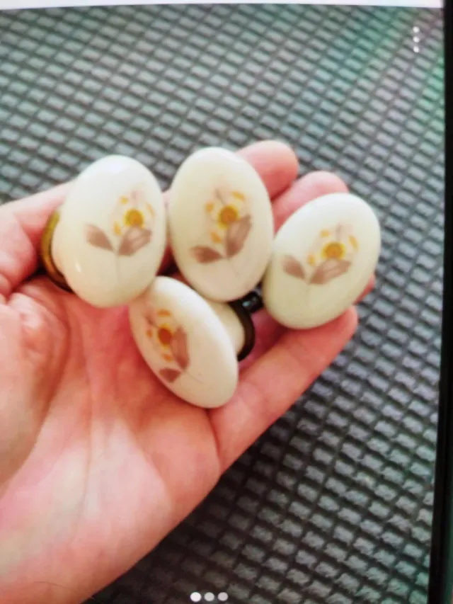 23 Tiradores cerámica flor vintage