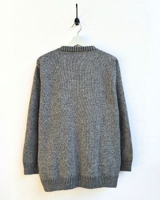 Jersey de punto vintage gris geométrico 90s