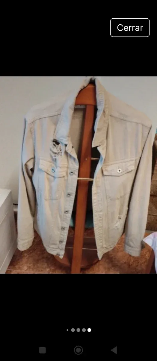 Chaqueta tejana beige T/L