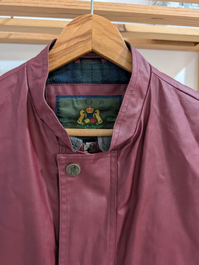 Waxed Gilet Vest, Burgundy, British Country Style