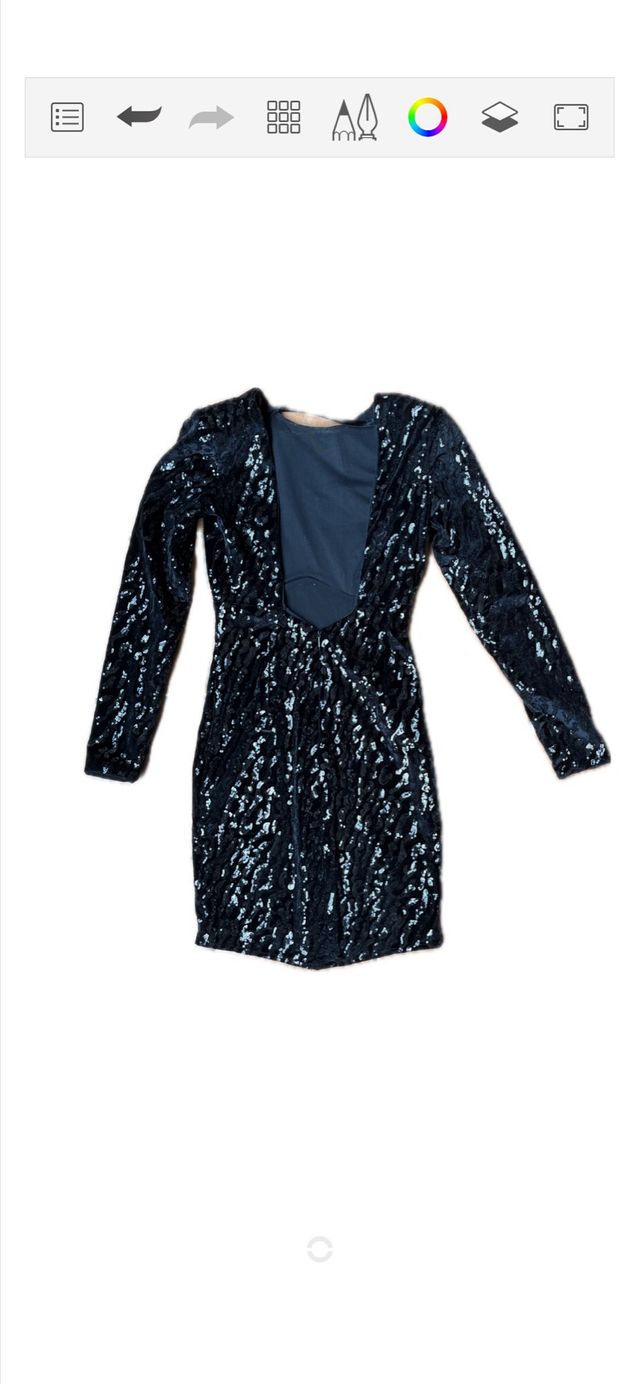 Vestido Bershka negro lentejuelas fiesta