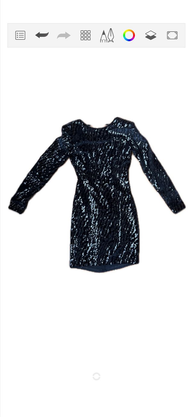 Vestido Bershka negro lentejuelas fiesta