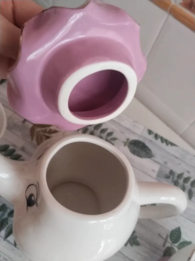 Tetera y tazas Bella y Bestia porcelana