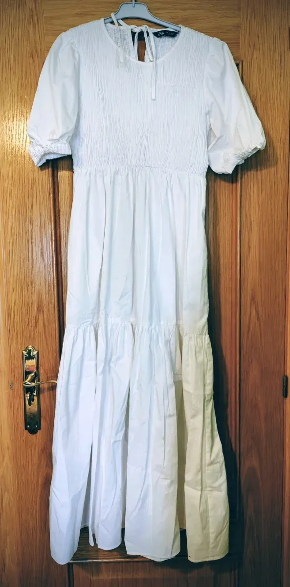 Vestido largo Zara blanco