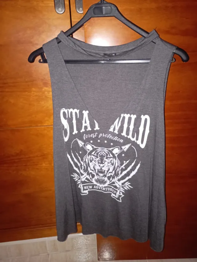 Camiseta tirantes gris tigre XXL