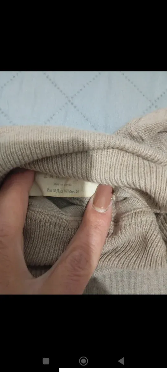 Pullover manica corta collo dolcevita beige