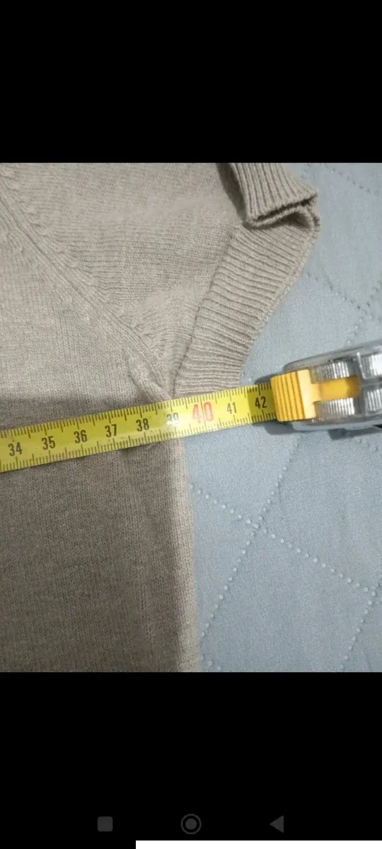 Pullover manica corta collo dolcevita beige