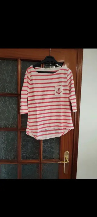 Jersey rayas manga 3/4 con ancla