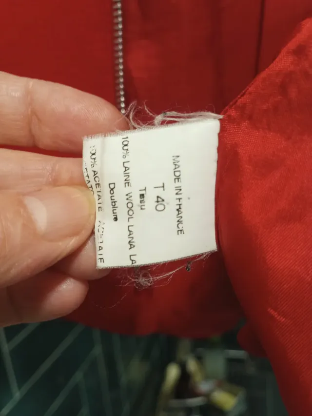 Traje 2 piezas falda y americana rojo