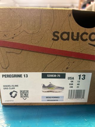 Scarpe Saucony da trail running grigie e verdi