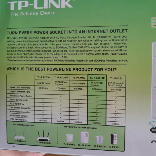 Adaptador PLC TP-LINK AV500 Kit TL-PA4010PKIT