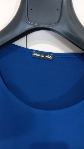 Maglia donna bluette con inserto bianco tg 52