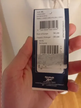 Pantalón chándal Reebok  hombre