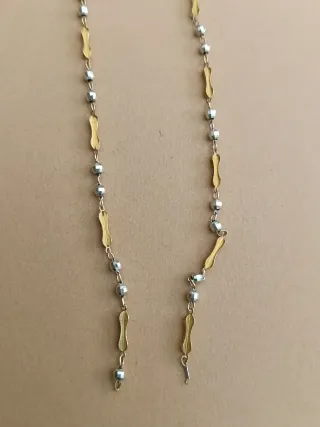 CADENA ORO BLANCO AMARILLO 18 KILATES CON RELIEVE