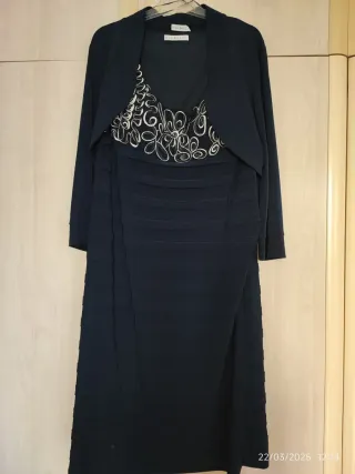 Vestido fiesta GINA BACCONI azul T.XXL