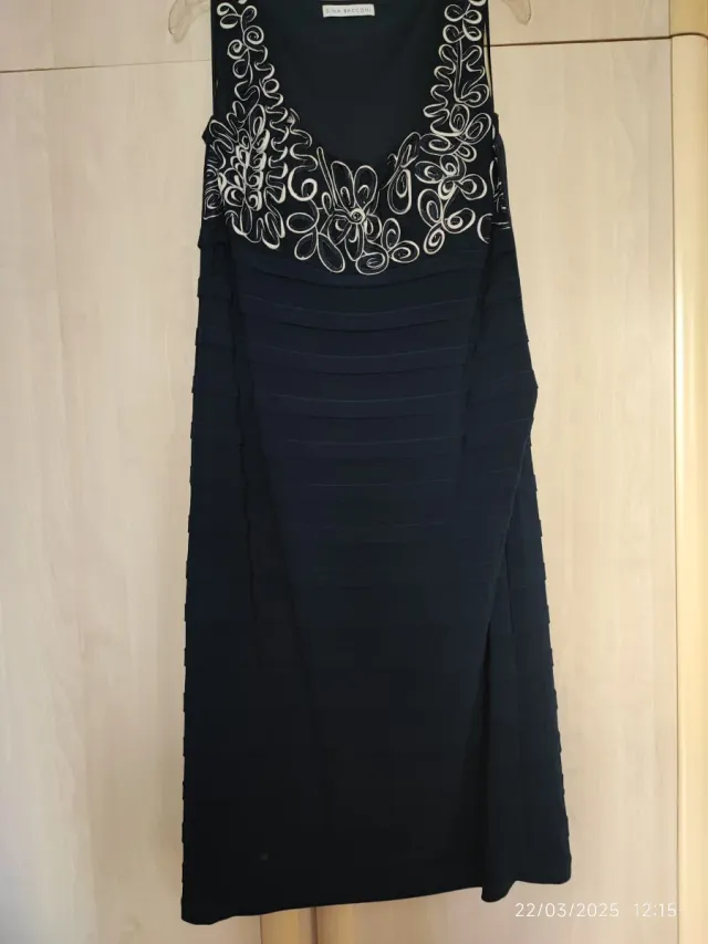 Vestido fiesta GINA BACCONI azul T.XXL