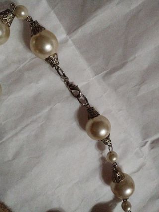 Collana merletto e perle